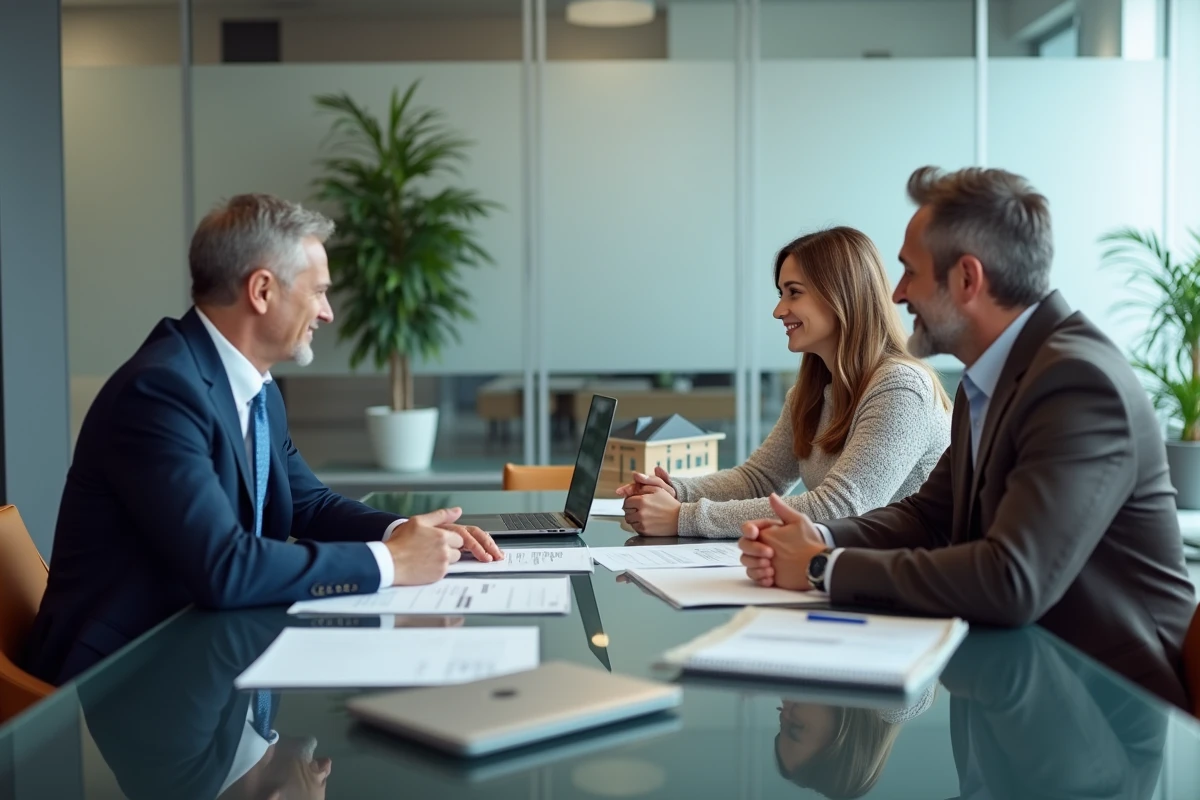 Couple consultant un conseiller fiscal sur l'imposition du profit de la vente de leur maison