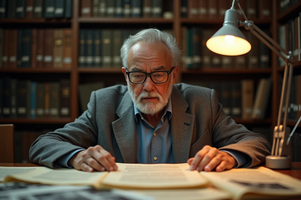 Historien consultant des archives déclassifiées sur les origines du projet IDS en bibliothèque